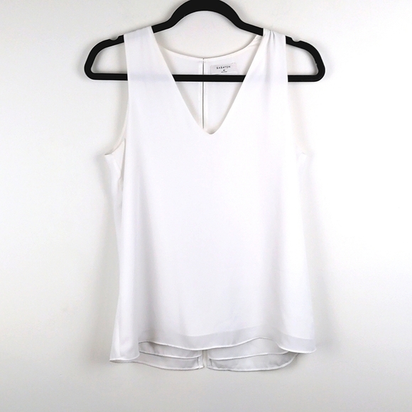 ARITZIA Babaton Maddox Blouse White Flowy Top XS Maddox Is A Sleeveless Blouse - Picture 3 of 9